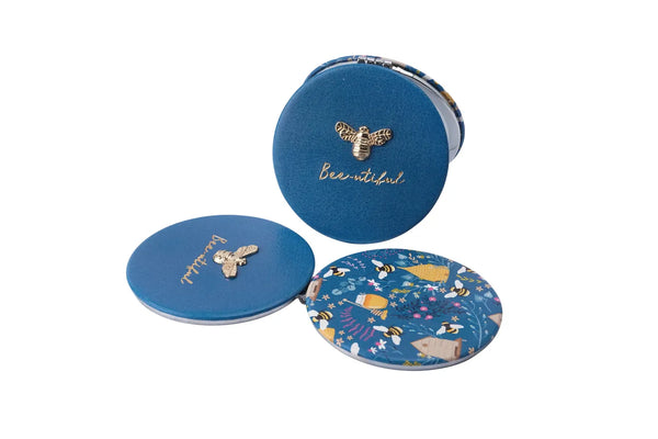 The Beekeeper Bee-Utiful Turquoise Compact Mirror