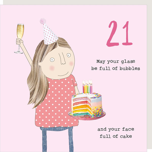 21st Birthday Card - Bubbles