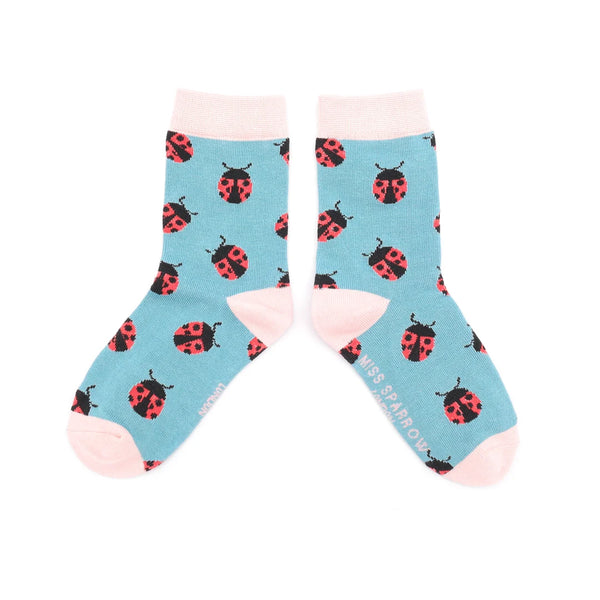 Ladybirds Socks - Duck Egg