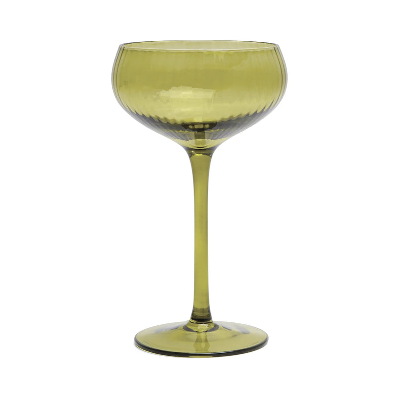 The Lou Coupe Glass - Set Of 2 Olive