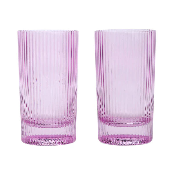 The Stella Highball Glass - Lilac - Set Of 2