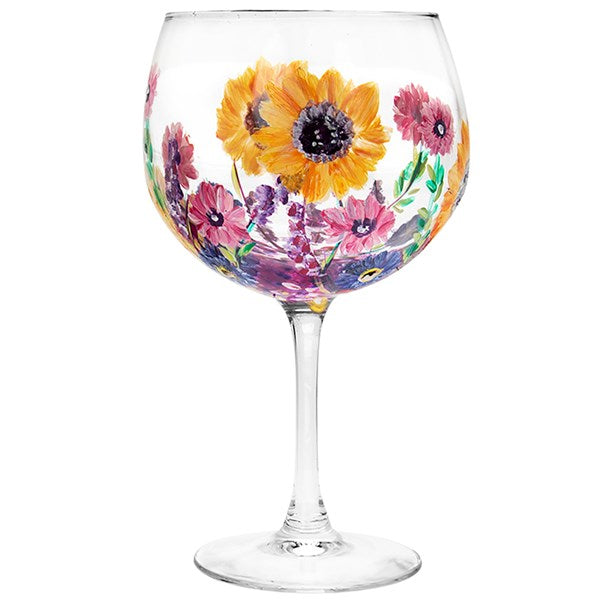 Sunflowers Pinks Gin Glass