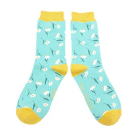 Daisies Socks - Aqua