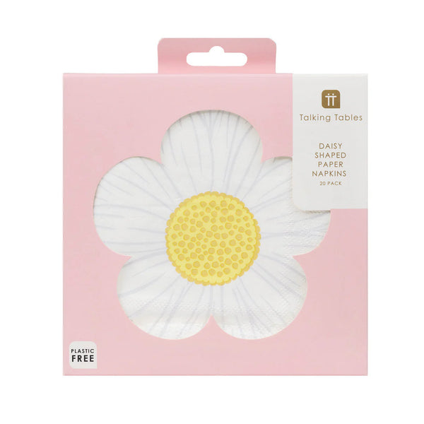 White Daisy Paper Napkins - 20 Pack