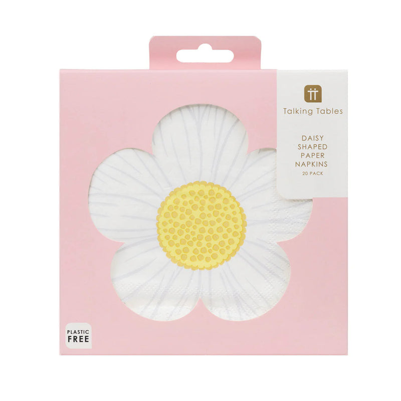 White Daisy Paper Napkins - 20 Pack