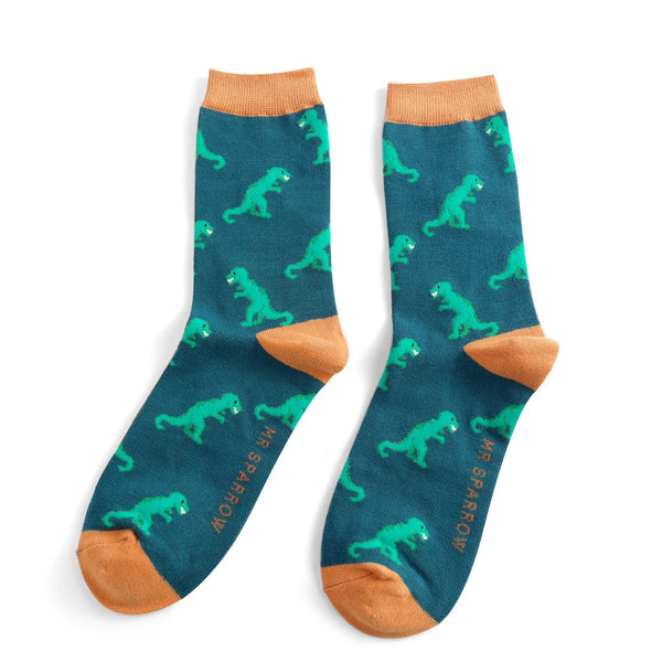 Dino Men's Socks - Teal