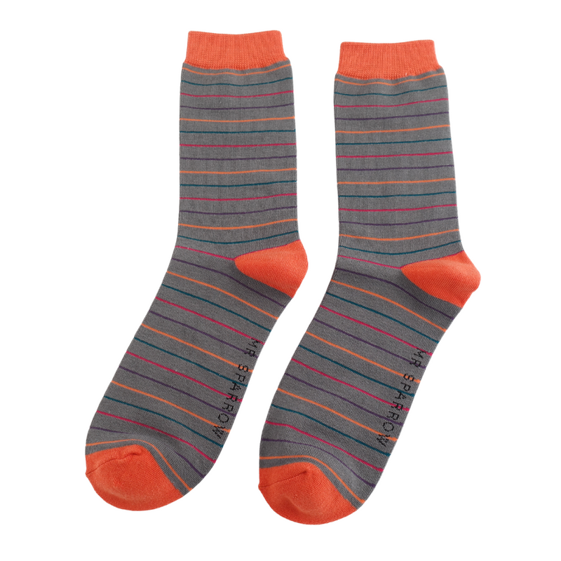 Thin Stripes Men’s Socks - Grey