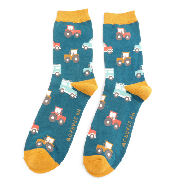 On the Farm Men's Socks - Teal