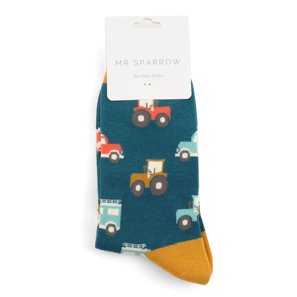 On the Farm Men's Socks - Teal