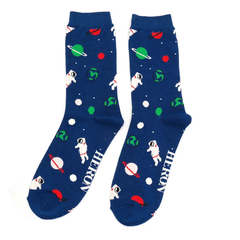 Astronaut Space Men's Socks - Navy