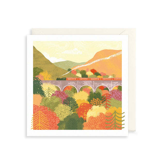 Autumn Train Greetings Card