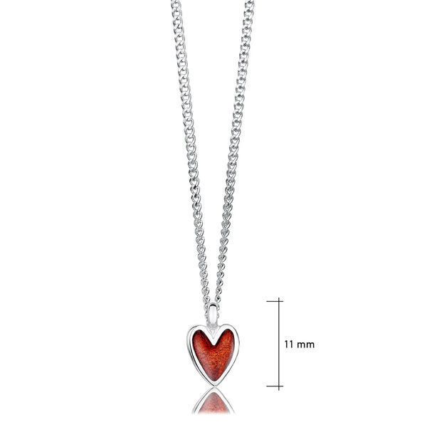 Secret Hearts Enamel Pendant in Sterling Silver