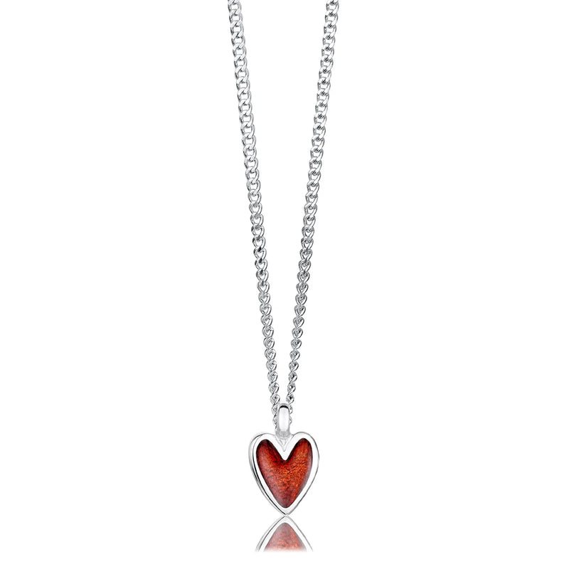 Secret Hearts Enamel Pendant in Sterling Silver