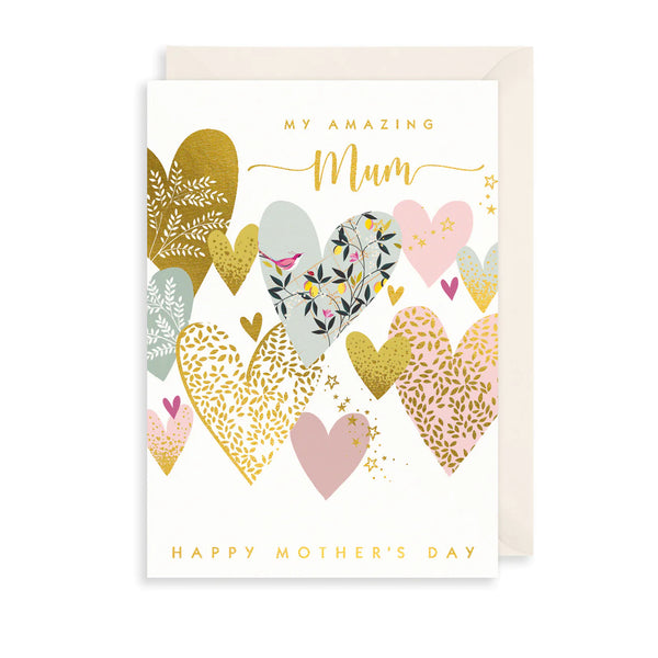 Hearts Amazing Mum Mother's Day Card