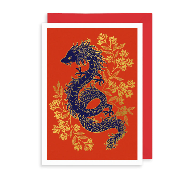 Golden Dragon Greetings Card