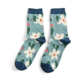 Cute Daisy Socks - Duck Egg