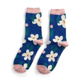 Cute Daisy Socks - Navy