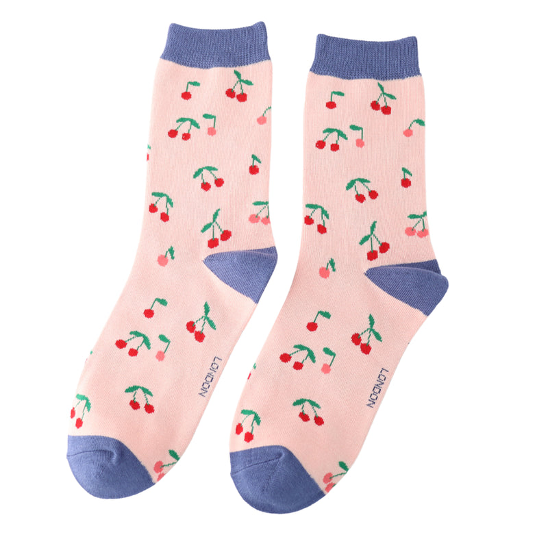 Mini Cherries Socks -Light Pink