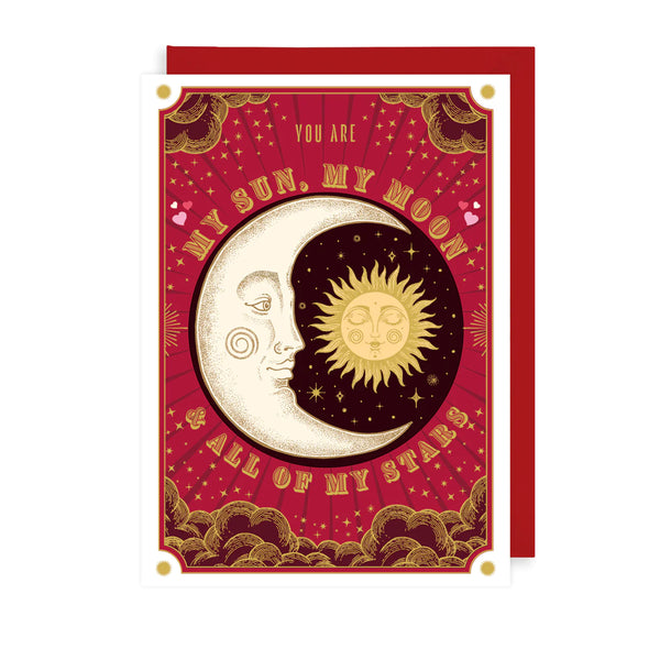 Sun, Moon & Stars Valentines Day Card