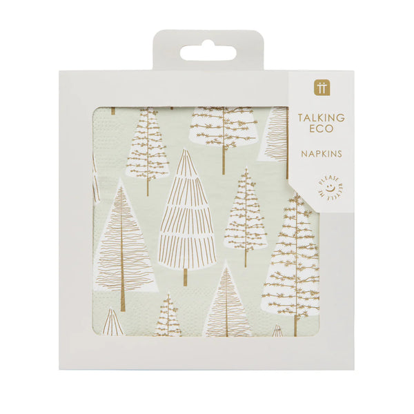 Gold Star Tree Napkins - Pack Of 20