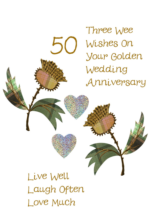 Golden Anniversary Thistle Card