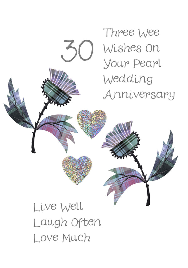 30th Wedding Anniversary Thistle Card