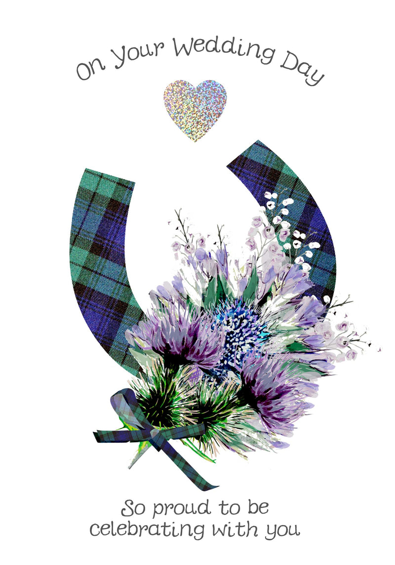 Wedding Horseshoe Thistle Card