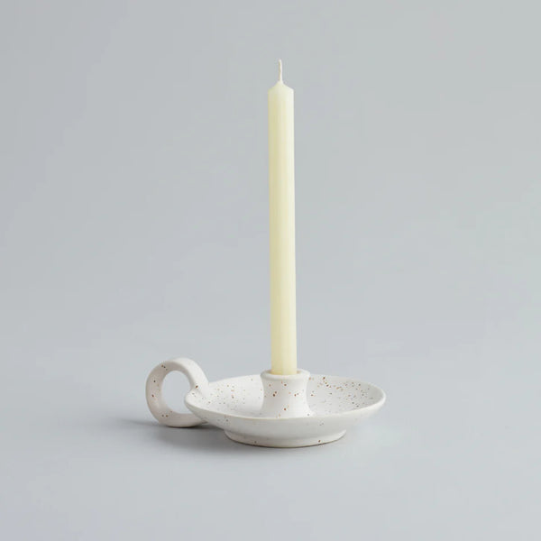 White Speckle Mini Candle Holder