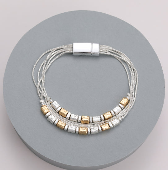 Gold & Silver Magnetic Clip Bracelet