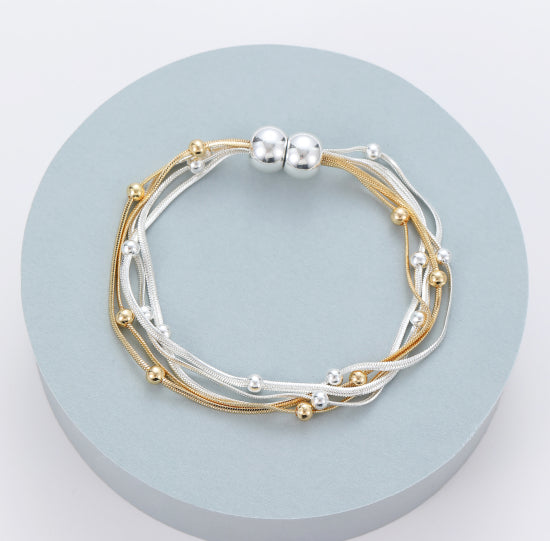 Silver & Gold Plated Magnetic Bracelet