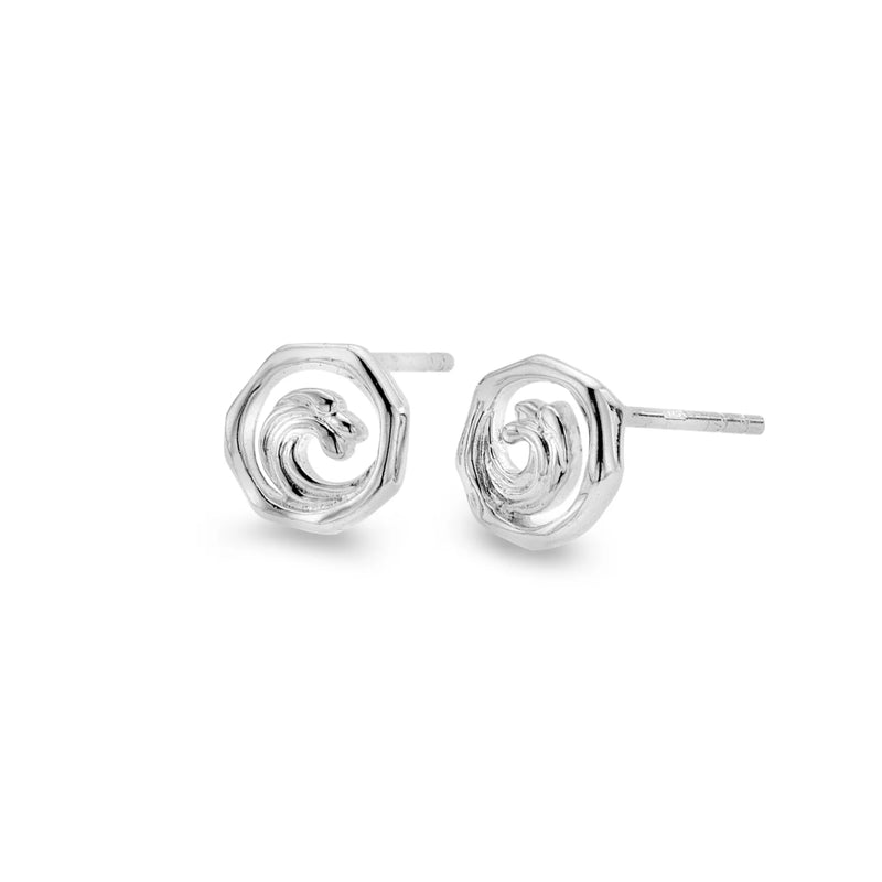 Ocean Wave Stud Earrings