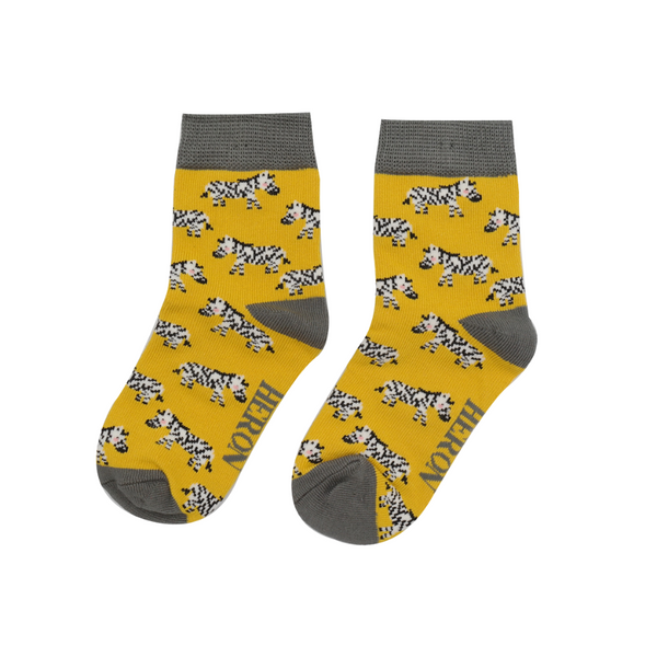 Zebras Socks - Yellow