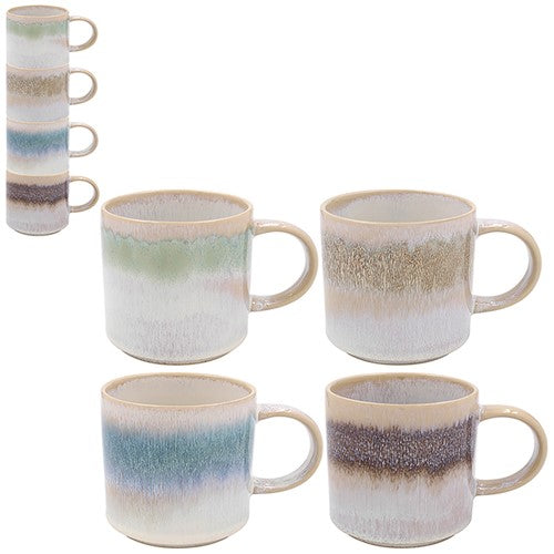 Stone Glaze Stacking Mugs - Mottle