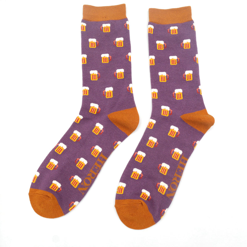 Beer Men's Socks - Grape