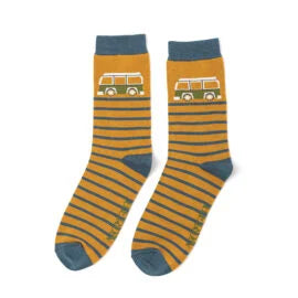 Camper Stripe Men’s Socks - Mustard