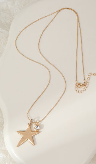 Gold Star Long Necklace