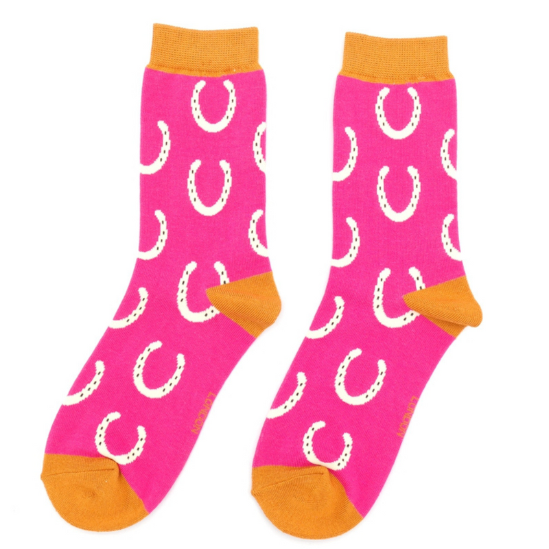 Horseshoe Socks -Hot Pink