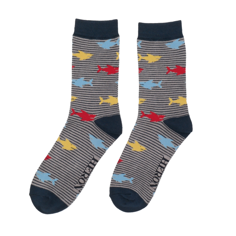 Shark Men's Socks - Grey