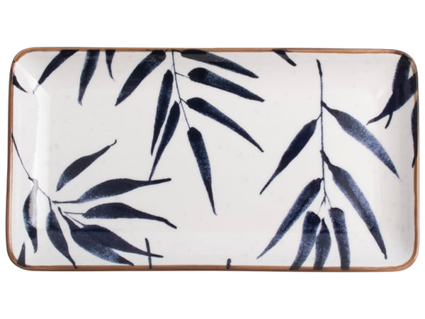 Bamboo Rectangular Ceramic Plate 22.5x12.5cm