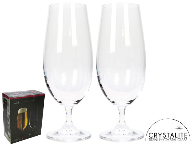 Crystalite Beer Glasses- Box Of 2