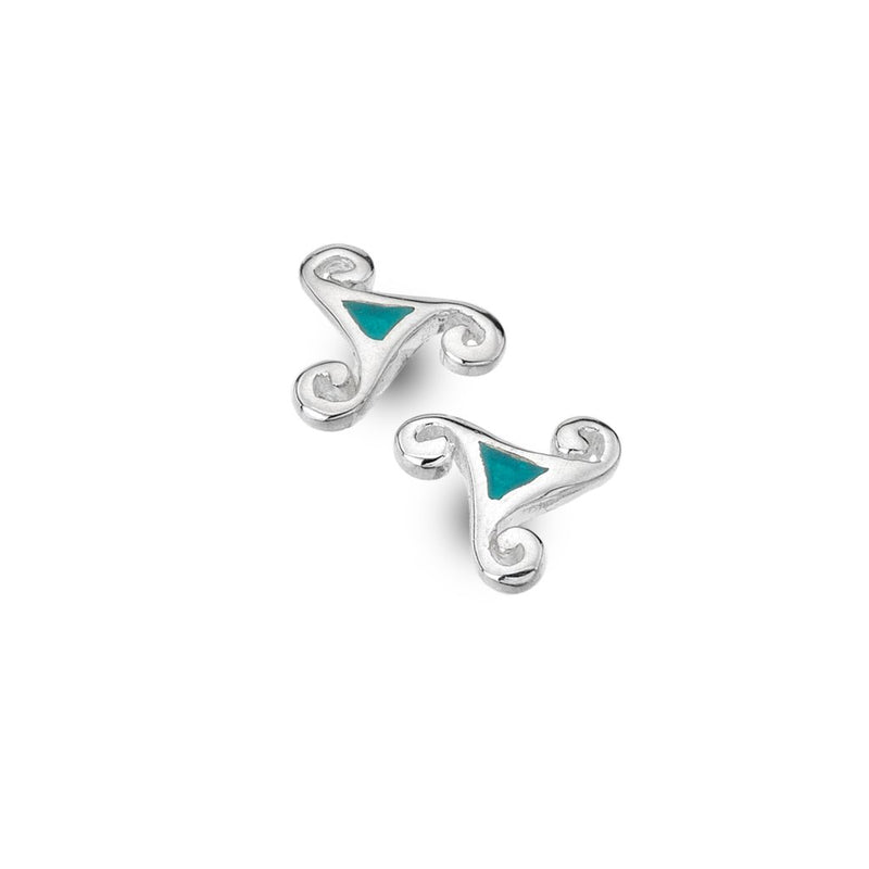 Celtic Triskele And Turquoise Studs