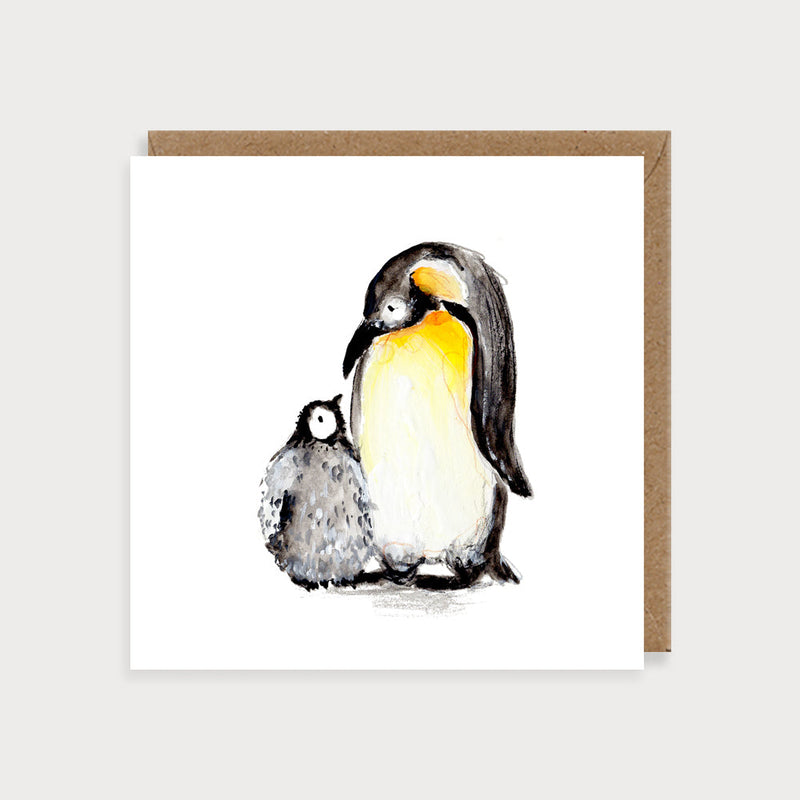 Penguin Mum and Babe Blank Card