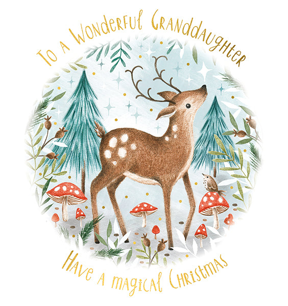 Granddaughter Deer Christmas Card