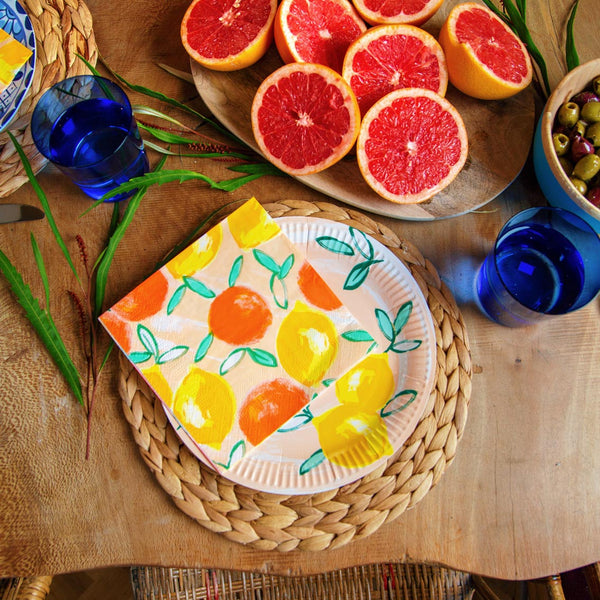 Citrus Fruit Paper Napkins - 20 Pack