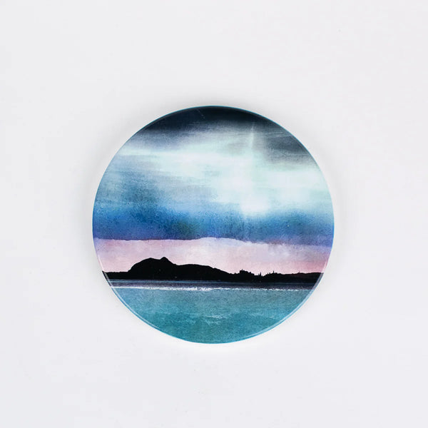 Edinburgh Skyline from East Lothian Ceramic Coaster Gift Boxed