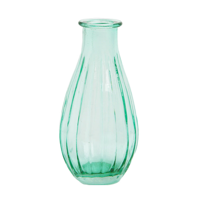 Boho Green Glass Bud Vase