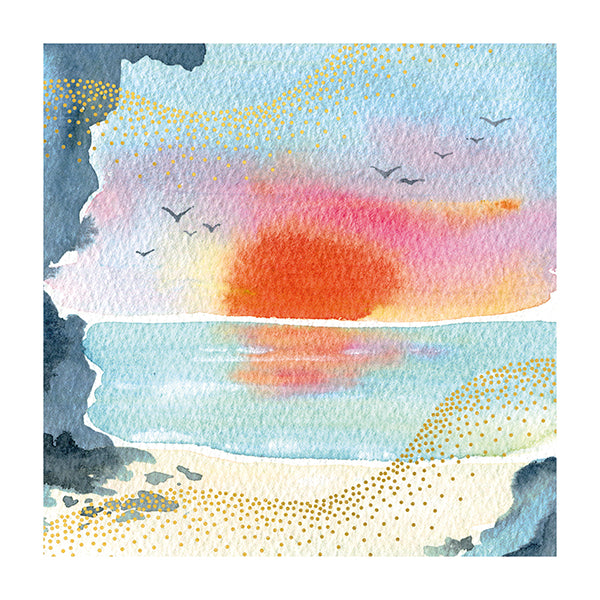 Sunset Over Sea Card