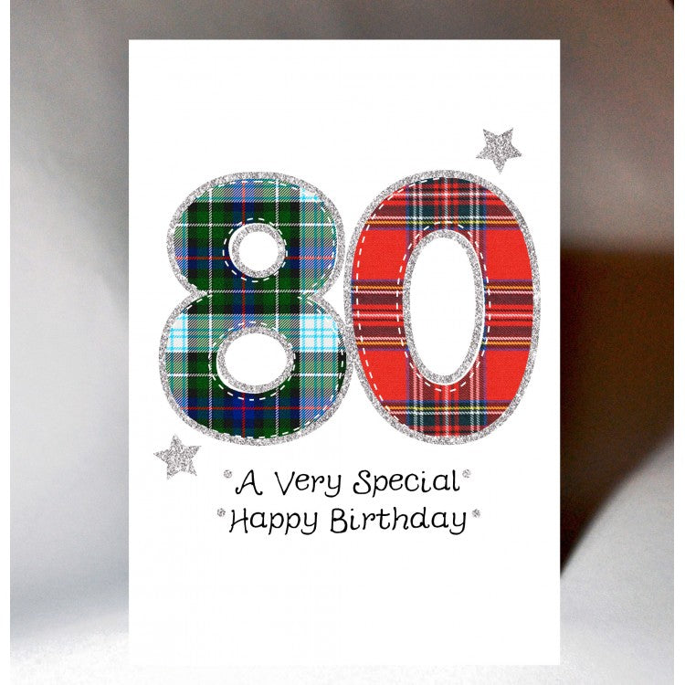 80th Tartan Birthday Card