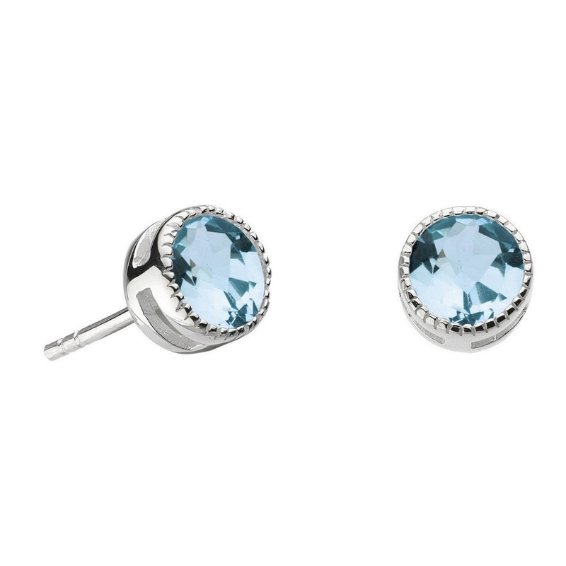 Vintage Blue Topaz Stud Earrings