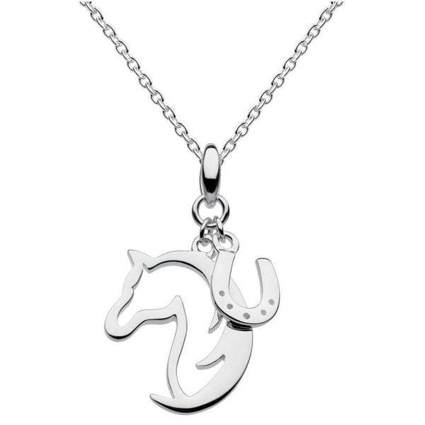 Hoofing Around Horse & Horseshoe Pendant